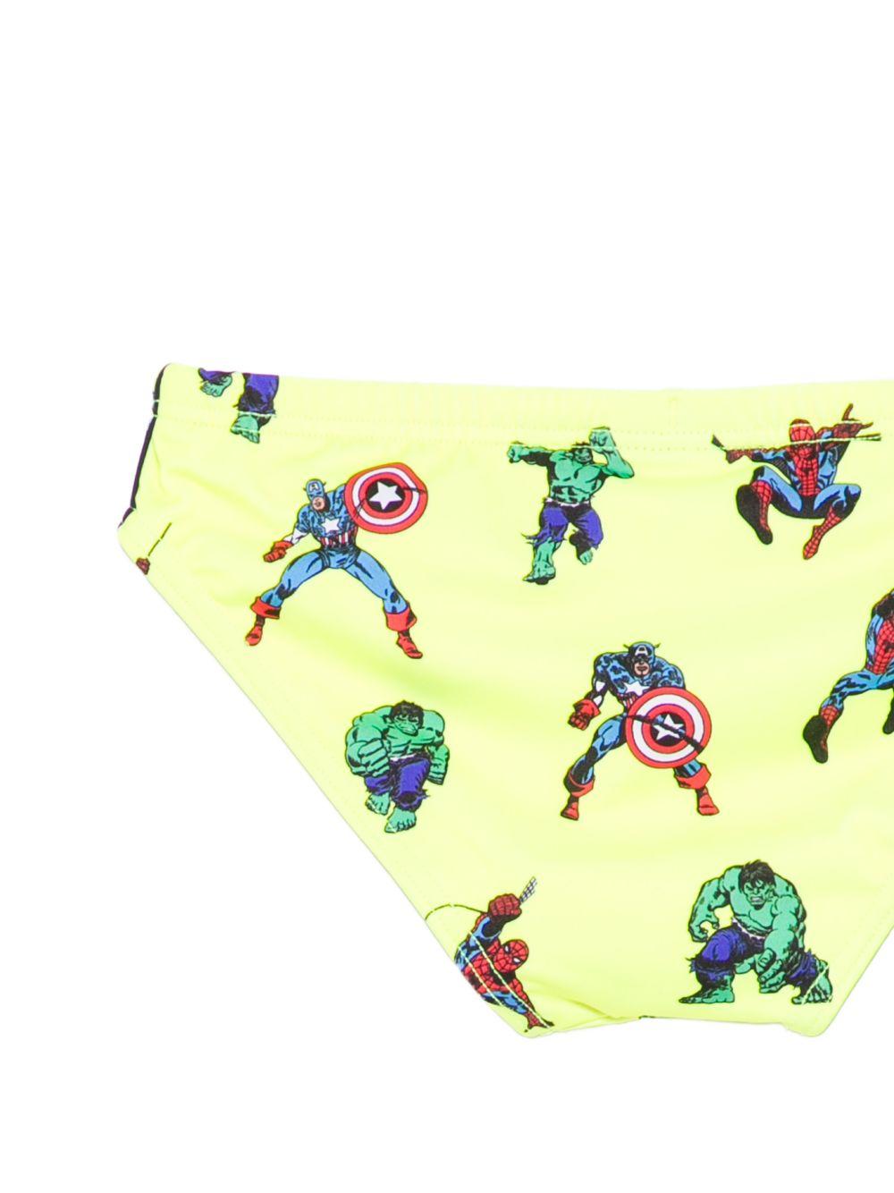 Slip da bagno per bambino MC2 Saint Barth Kids giallo con stampa grafica all-over BIL0001 01639L MC2 ST. BARTH KIDS 