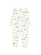 Tutina per neonato Petit Bateau bianca con stampa di auto all-over A0FRH 01 PETIT BATEAU KIDS 