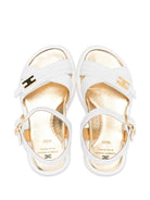 Sandali per bambina Elisabetta Franchi La Mia Bambina bianchi con placca logo dorata F1A2E0552009 2139 ElISABETTA FRANCHI KIDS 