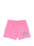 Shorts per bambina Moschino Kids rosa con stampa Teddy Bear HDQ025LCA19 50533 MOSCHINO KIDS 