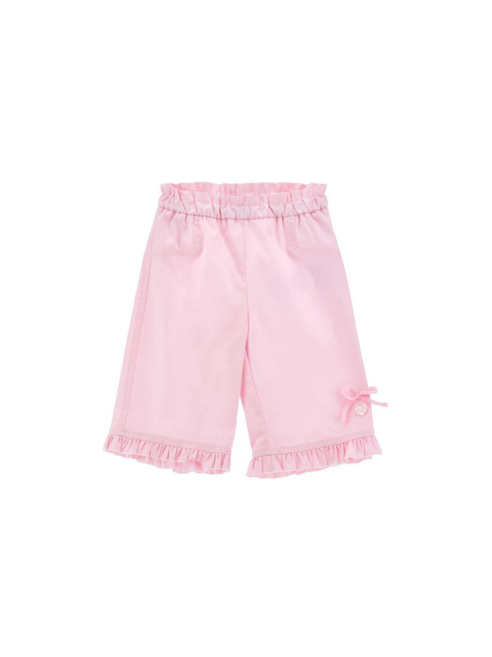 Pantaloni per neonata Monnalisa rosa con ruches 37G404 7301 0090 MONNALISA KIDS 