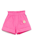 Shorts Teddy Bear per bambina fucsia con due tasche laterali HAQ018LLA12 50533 MOSCHINO KIDS 