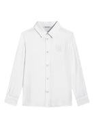 Camicia per bambino Dolce & Gabbana Kids bianca con ricamo logo sul davanti L44S71 FU4LU W0800 DOLCE & GABBANA KIDS 