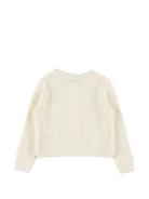 Cardigan per bambina Bonpoint bianco con logo ricamato S06GCAK00001 003 BONPOINT KIDS 