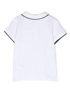 Polo con stampa per neonato BOSS Kidswear bianco con logo sul petto J05P13 10P BOSS KIDS 