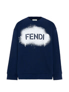 Felpa per bambino Fendi Kids blu con stampa grafica sul davanti JUH118 5V0 F1PMC FENDI KIDS 
