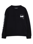 Felpa per bambino Karl Lagerfeld Kids nero con stampa Z31088 09B KARL LAGERFELD KIDS 