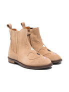 Stivali per bambina Rondinella beige con dettagli applicati 12300D 5683 RONDINELLA 