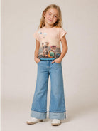 Pantaloni per bambina Molo Kids denim con gamba ampia 2W26I112 5846 MOLO KIDS 