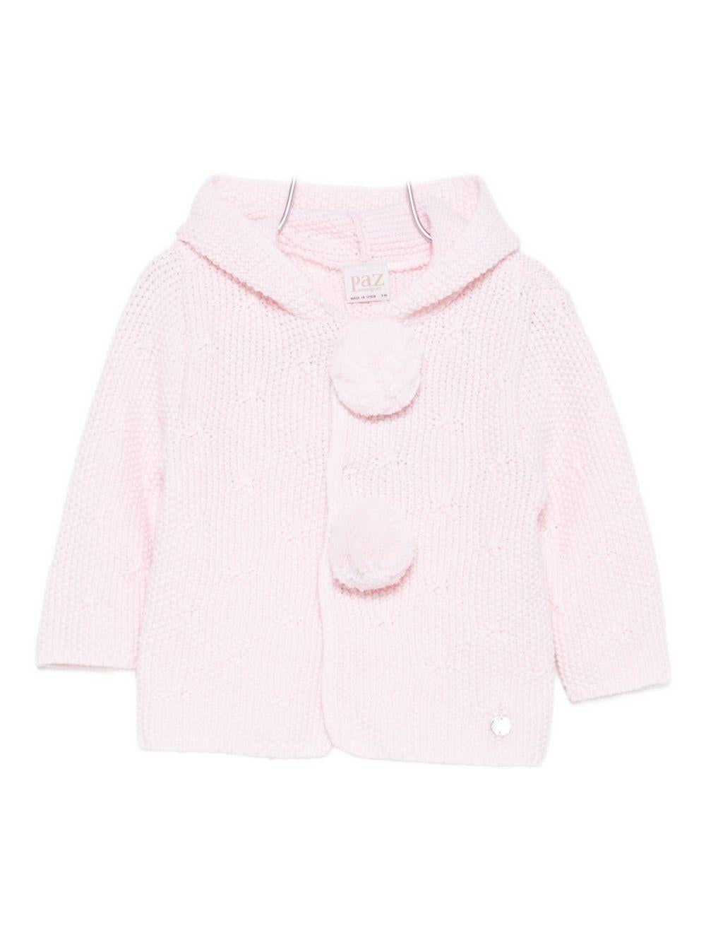 Cardigan per neonata Paz Rodríguez rosa con pompon 012-112955 37 H56 PaZ RODRIGUEZ 