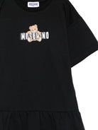 Abito da bambina Moschino Kids nero con stampa orsetto HDV0HLLCA19 60100 MOSCHINO KIDS 