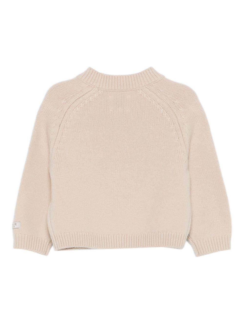Maglione per neonati Donsje beige con ricamo unicorno 3040205 00037 DONSJE 