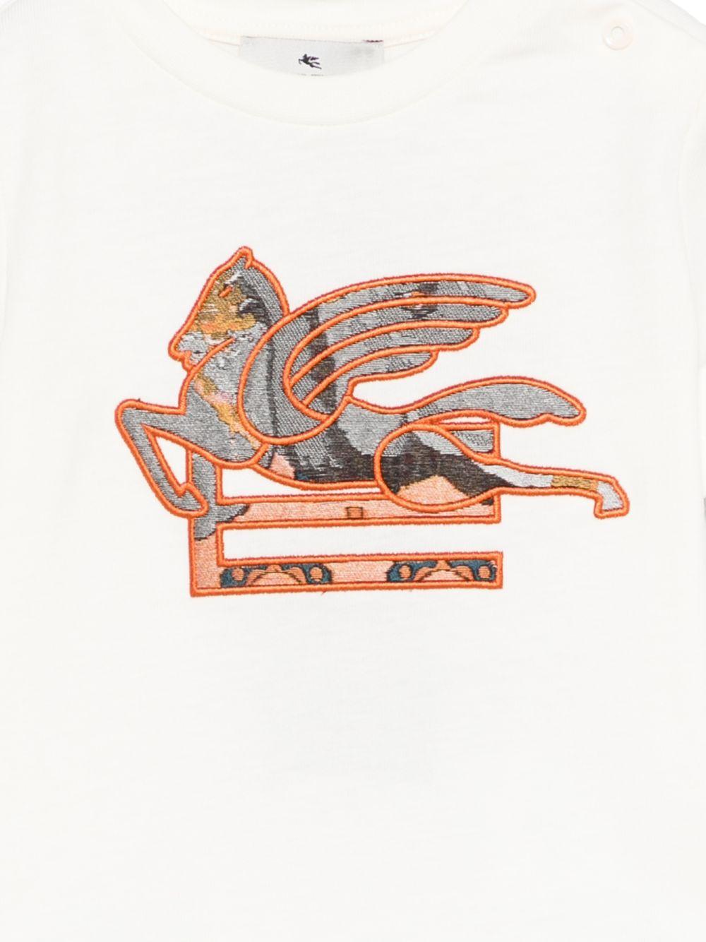 T-shirt per neonato Etro Kids beige con ricamo Pegaso sul davanti GY8531 Z3672 102 ETRO KIDS 