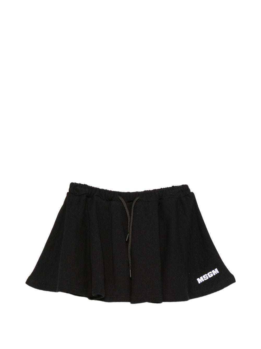 Shorts per bambina MSGM Kids neri con logo sul davanti S6MSJGST075 110 MSGM KIDS 