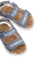 Sandali per bambino Dolce & Gabbana Kids in denim con Logo sui cinturini DL0092 AW520 80619 DOLCE & GABBANA KIDS 