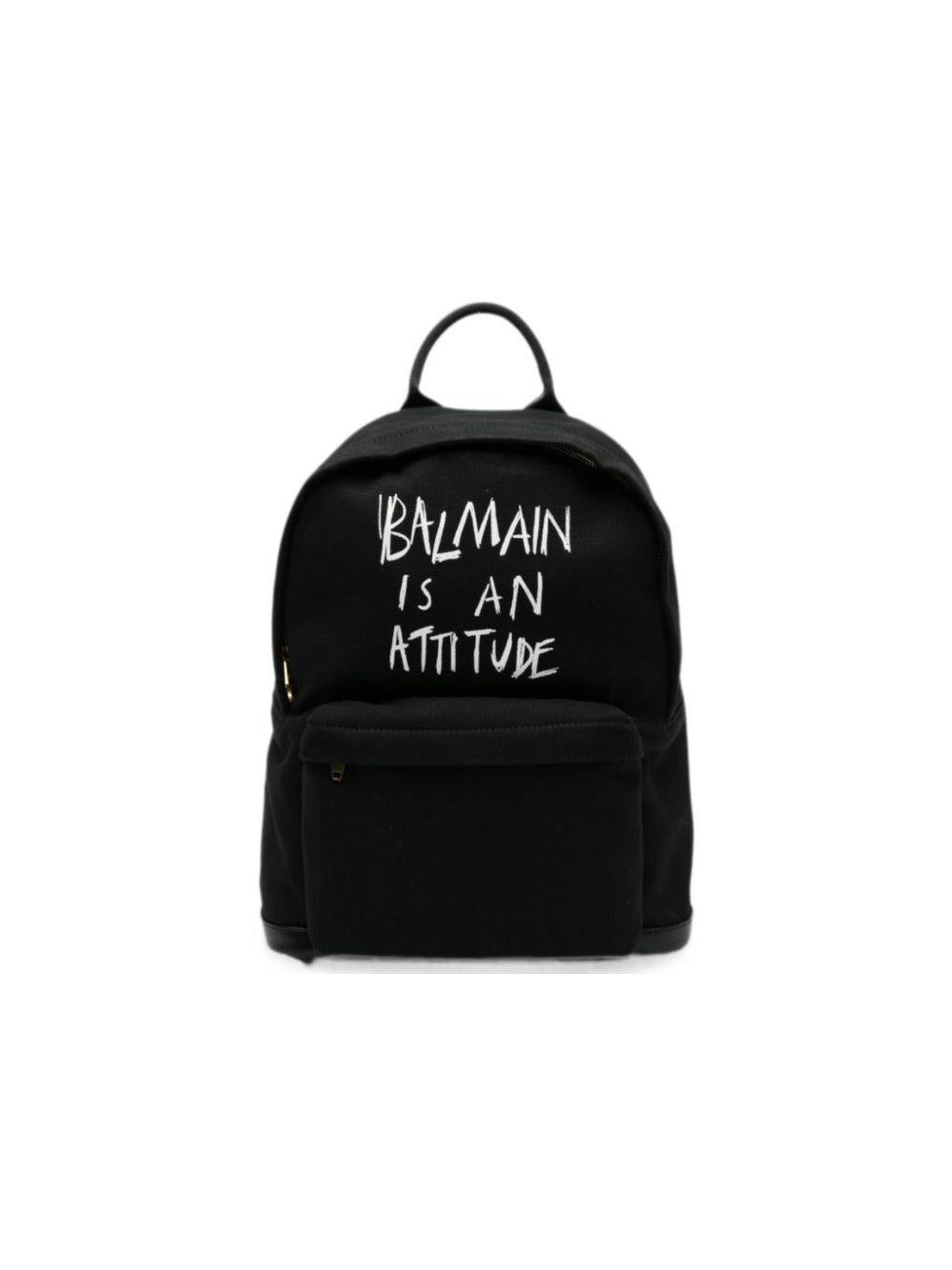 Zaino per bambini Balmain Kids nero con stampa grafica sul davanti BZ0I26 Z0042 930 BALMAIN KIDS 