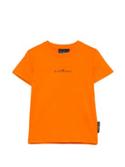 T-shirt per bambino John Richmond Junior arancione con dettaglio logo RBP26055TS ORANGE PEEL JOHN RICHMOND KIDS 