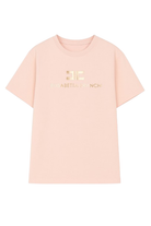 T-shirt per bambina Elisabetta Franchi La Mia Bambina rosa con logo sul davanti EFTS2600JE006 C125 ElISABETTA FRANCHI KIDS 