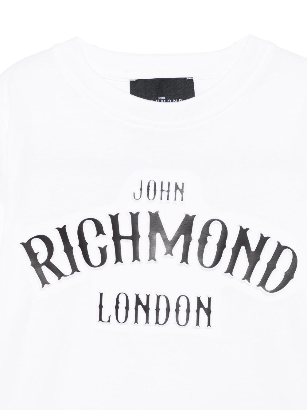T-shirt per bambina John Richmond Junior bianca con dettaglio logo RGP26048TS WHITE JOHN RICHMOND KIDS 