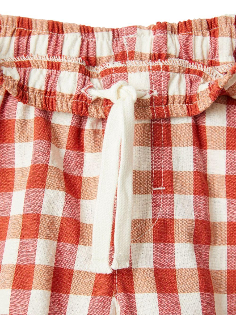Pantaloncini a quadri per bambino Il Gufo rosso con spacchi tasca P25PB180C3162 367 IL GUFO 