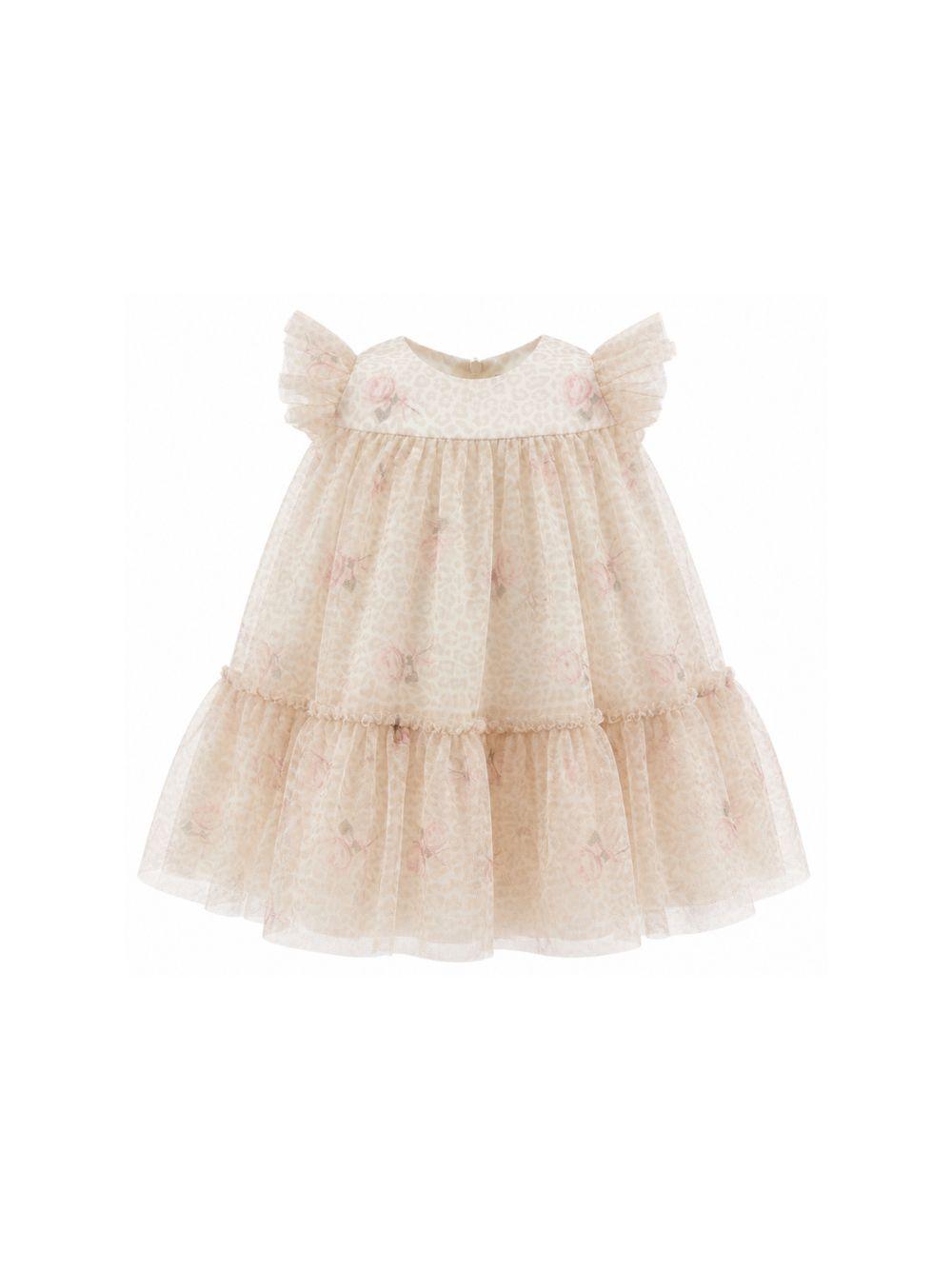 Abito per neonata Monnalisa Kids beige con stampa animalier 31H910 8652 0080 MONNALISA KIDS 