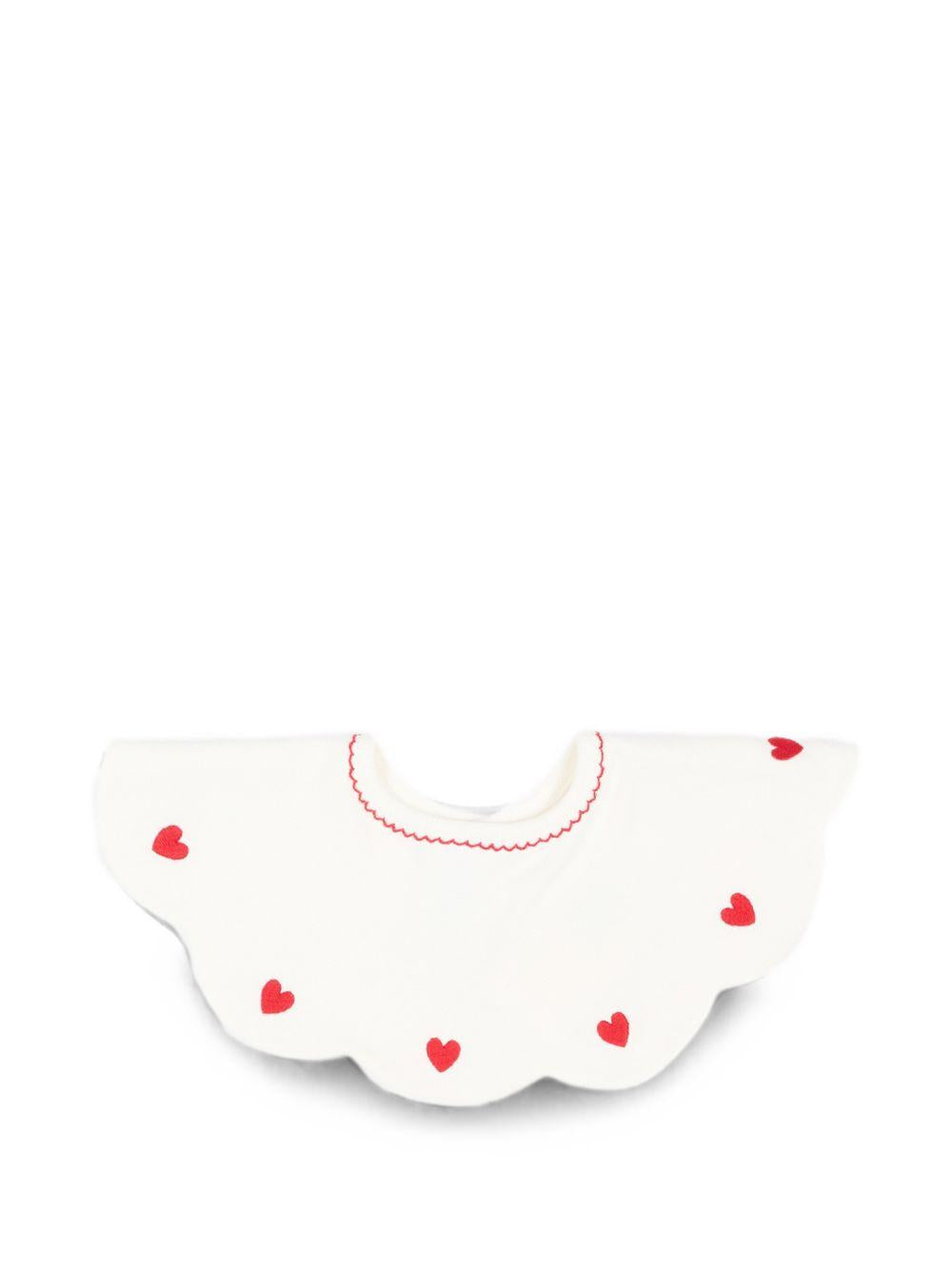 Bavaglino per neonati Petit Bateau Kids bianco con stampa grafica cuoricini A0G9K 01 PETIT BATEAU KIDS 