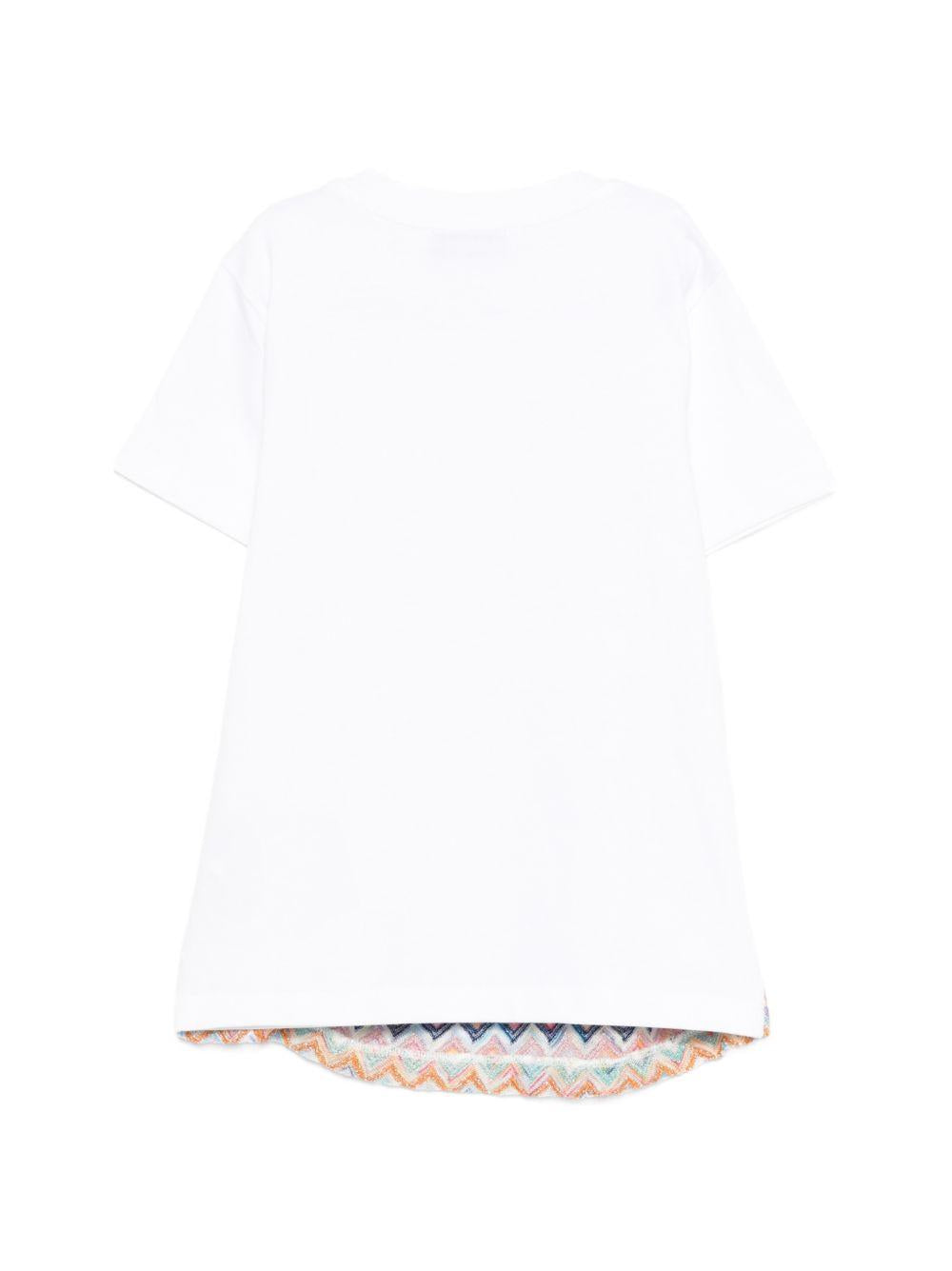 T-shirt per bambina Missoni Kids multicolore con motivo a chevron MY8A01 Q0107 999 MISSONI KIDS 