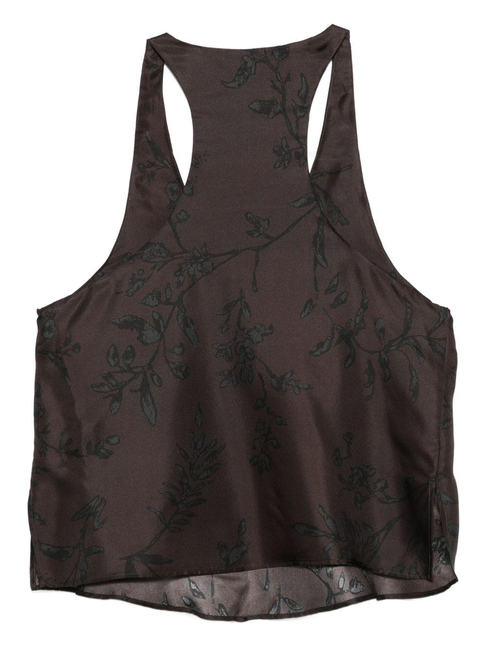 Top per donna ALYSI marrone con motivo floreale 165236 A5043 CHOCO ALYSI 
