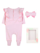 Tutina per neonata Billieblush rosa con ricamo fragola sul davanti U21811 44L BILLIEBLUSH KIDS 