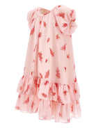 Abito per bambina Monnalisa rosa con stampa a fiori all-over 71G911 7618 0091 MONNALISA 