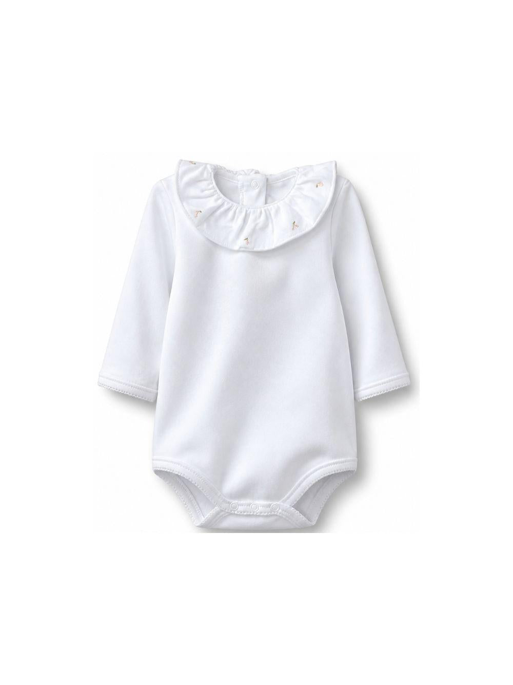 Body per neonata Bonpoint bianco con ricamo ciliegie sul colletto PEXUNKN0701 101 BONPOINT KIDS 