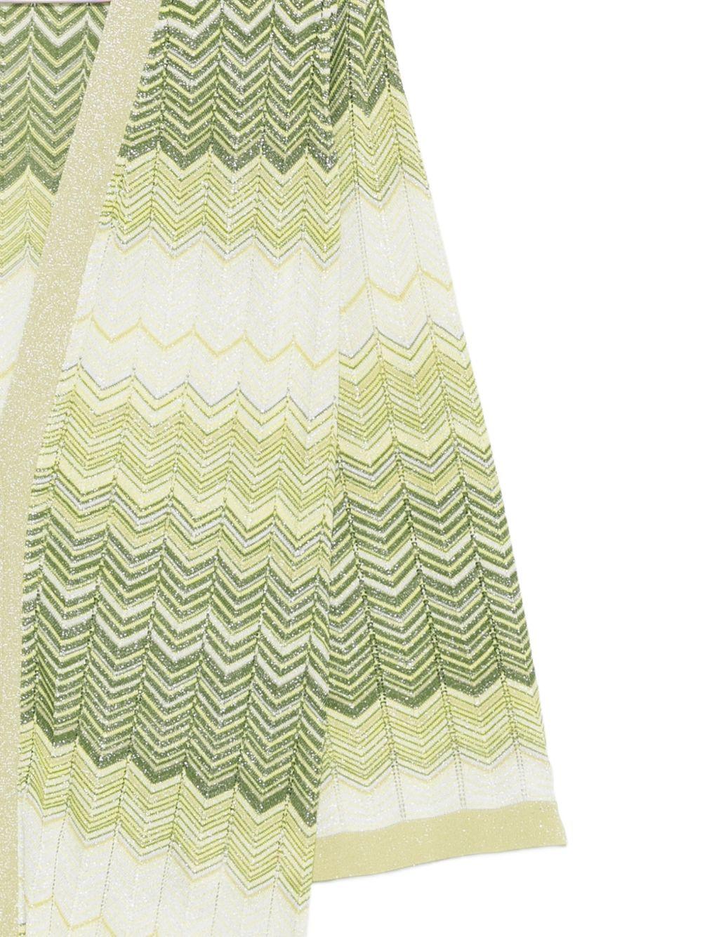 Cardigan lungo da donna MC2 Saint Barth verde con motivo a spina di pesce TON0001 08303L MC2 ST. BARTH 