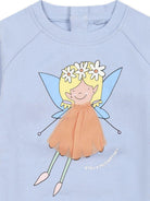 Felpa con stampa grafica per neonato Stella McCartney Kids azzurro con girocollo TW4020 Z0499 652 STELLA McCARTNEY KIDS 