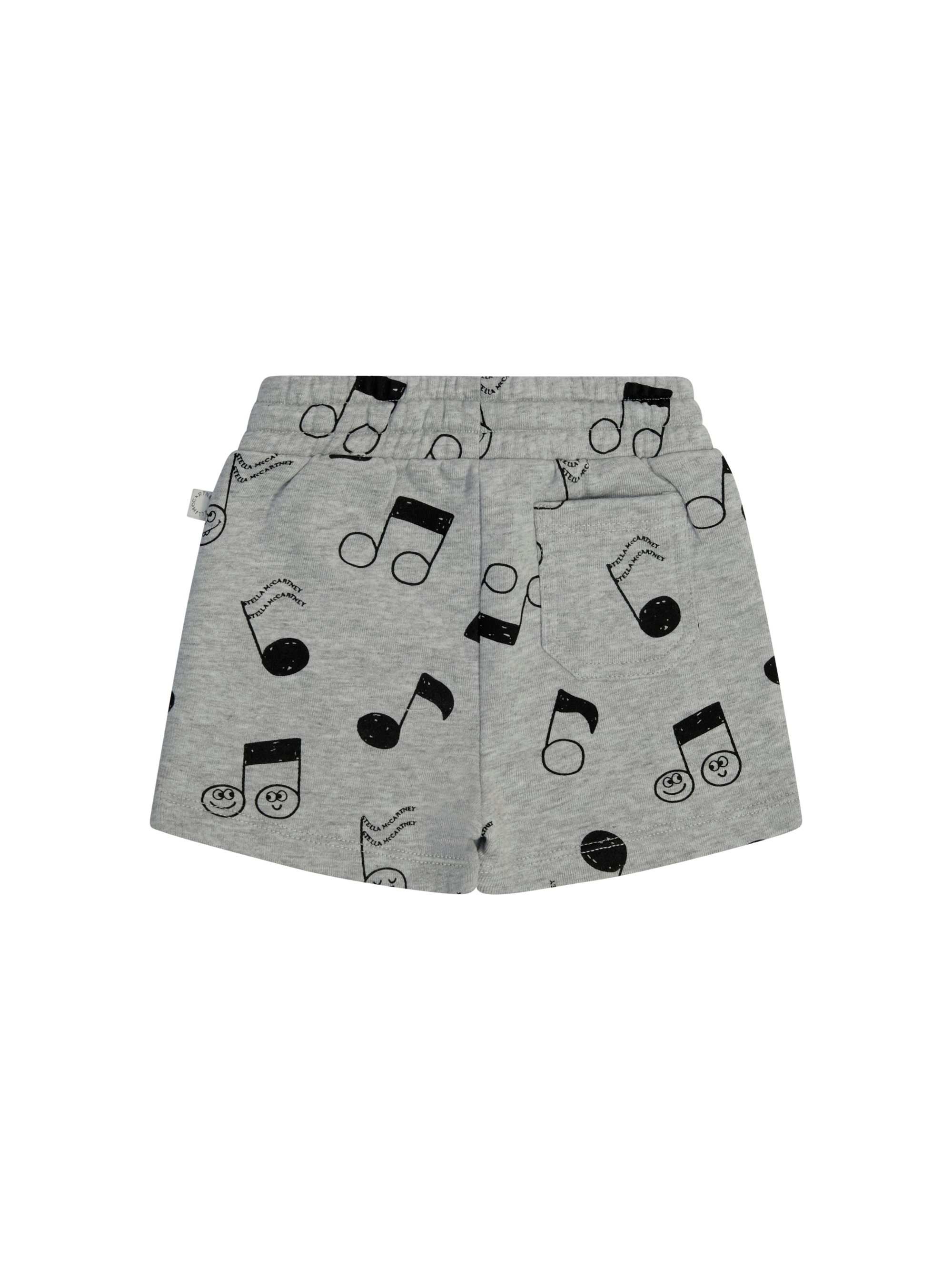 Shorts per neonato Stella McCartney Kids grigio con stampa note musicali all-over TY6539 Z3563 807NE STELLA McCARTNEY KIDS 
