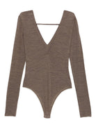 Body per donna ALYSI marrone con scollo a V 165434 A5209 CAFFE ALYSI 