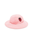 Cappello per bambina Konges Sløjd rosa con motivo a quadri KS104788 PINK KONGES SLOJD KIDS 