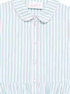 Abito per bambina MC2 Saint Barth Kids bianco e verde con motivo a righe EML0001 01698L MC2 ST. BARTH KIDS 