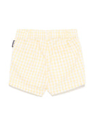 Shorts a quadretti per neonato Moschino Kids giallo con tasche posteriori MMQ00RLME05 85025 MOSCHINO KIDS 