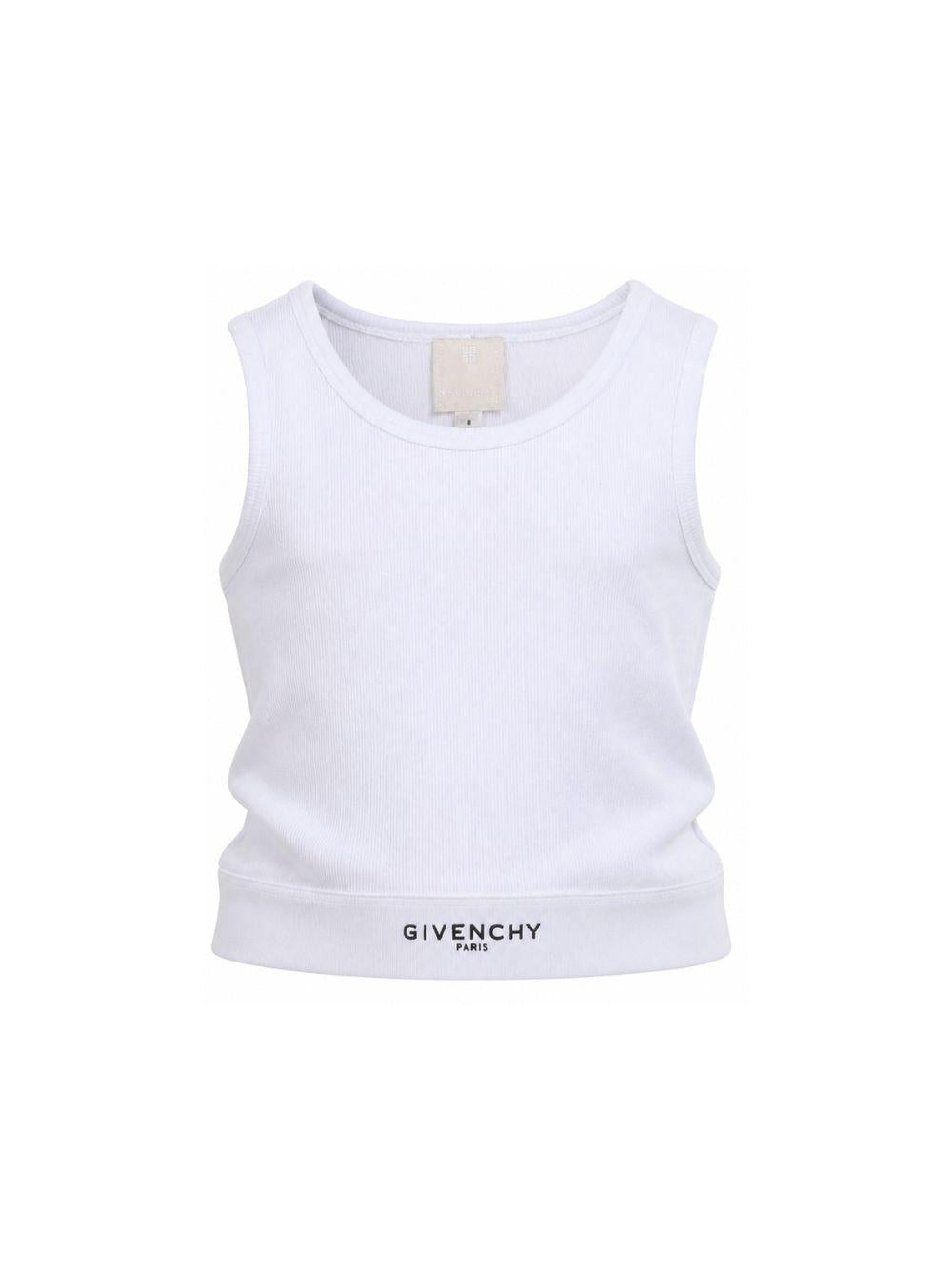 Top per bambina Givenchy Kids bianco a coste H31223 10P GIVENCHY KIDS 