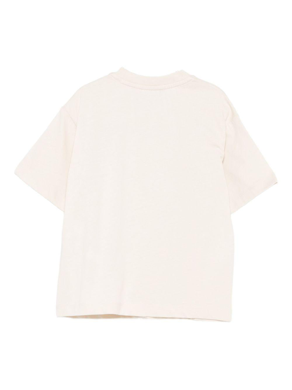 T-shirt per bambino Emporio Armani Kids beige con dettaglio logo EB000796 AF17536 U1156 EMPORIO ARMANI KIDS 