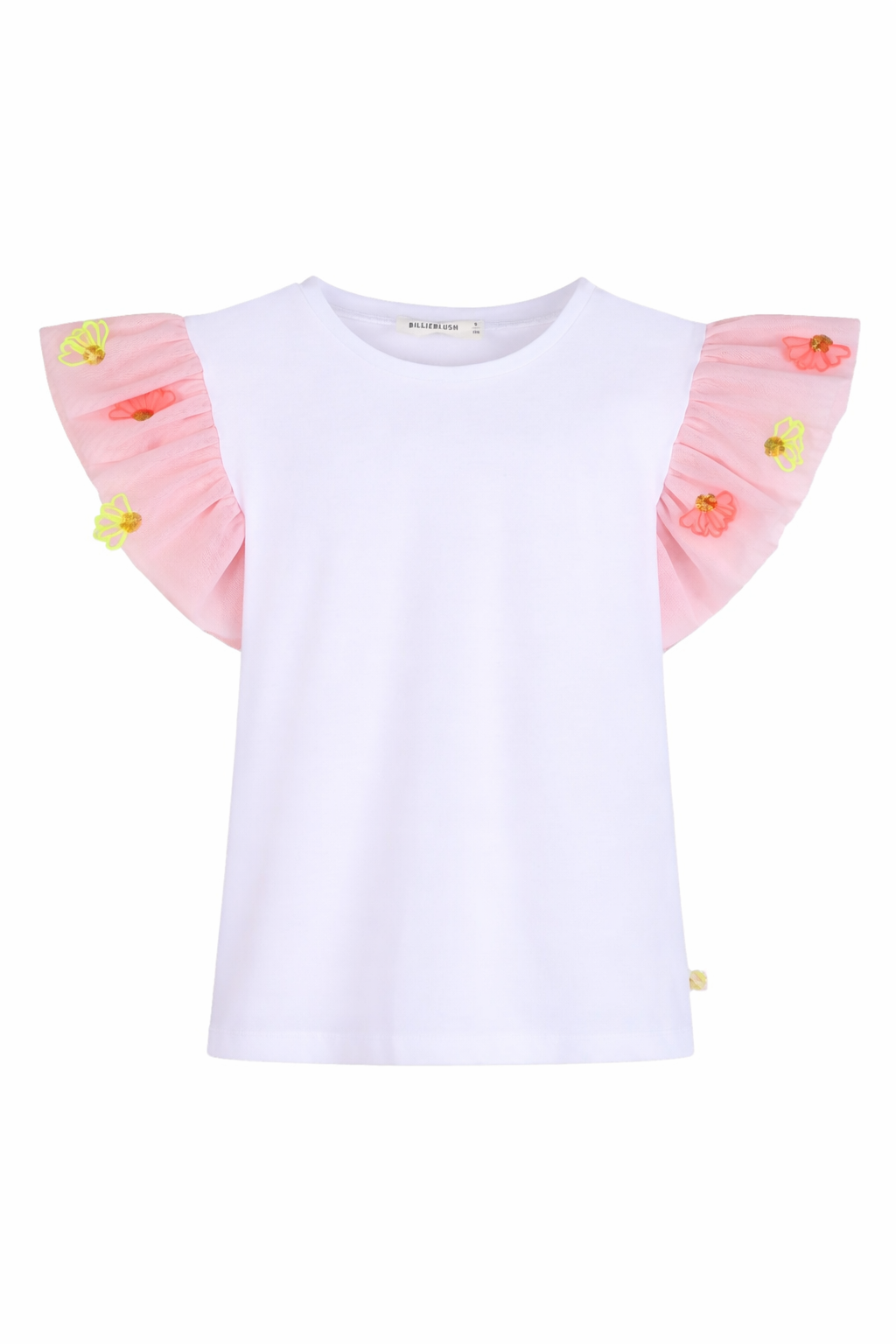 T-shirt per bambina Billieblush bianca con maniche ad aletta U21937 10P BILLIEBLUSH 