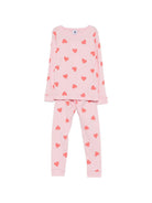 Pigiama per bambina Petit Bateau rosa con stampa a cuori all-over A0FVF 01 PETIT BATEAU KIDS 