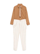 Completo tre pezzi per bambino Colorichiari beige gessato con doppiopetto MJ507991 4776 28 COLORICHIARI 