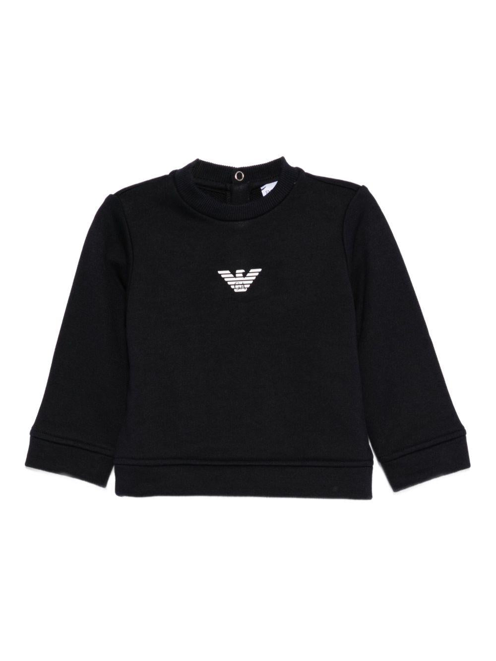Felpa per neonato Emporio Armani Kids blu con logo aquila sul davanti EB000301 AF14681 MB053 EMPORIO ARMANI KIDS 