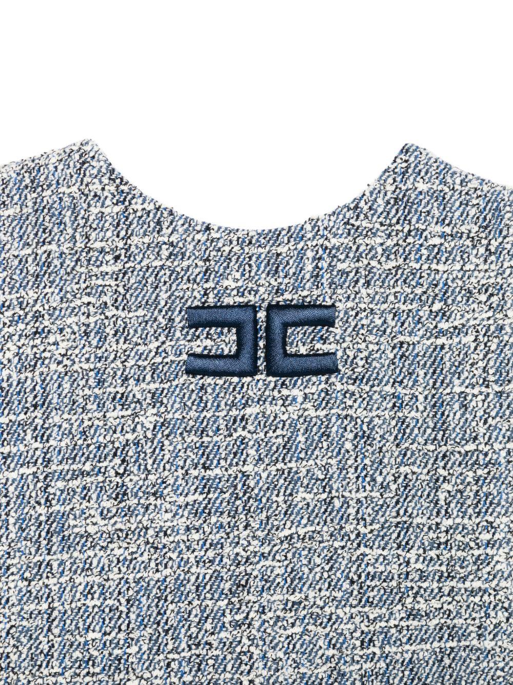 Set t-shirt e gonna per bambina Elisabetta Franchi La Mia Bambina blu con logo ricamato EFCM0280TV123 4055 ElISABETTA FRANCHI KIDS 