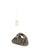 Scarpine primi passi per neonati Fendi Kids marrone con stampa logo FF all-over BUR574 AWKB F0HDP FENDI KIDS 