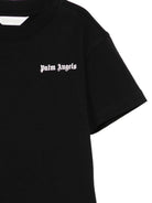 T-shirt per bambina Palm Angels Kids nera con logo sul davanti PGAA002S26JER003 110 PALM ANGELS KIDS 