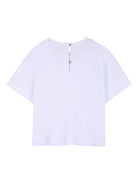 T-shirt per bambina Givenchy Kids bianca con decorazione a perline H31228 10P GIVENCHY KIDS 