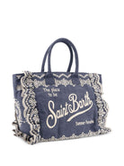 Borsa Vanity MC2 Saint Barth in denim con pizzo sangallo VANI0029 00485L MC2 ST. BARTH KIDS 