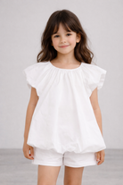 Blusa per bambina Stella McCartney Kids bianca con arricciatura TY5A72 S0183 101 STELLA McCARTNEY KIDS 